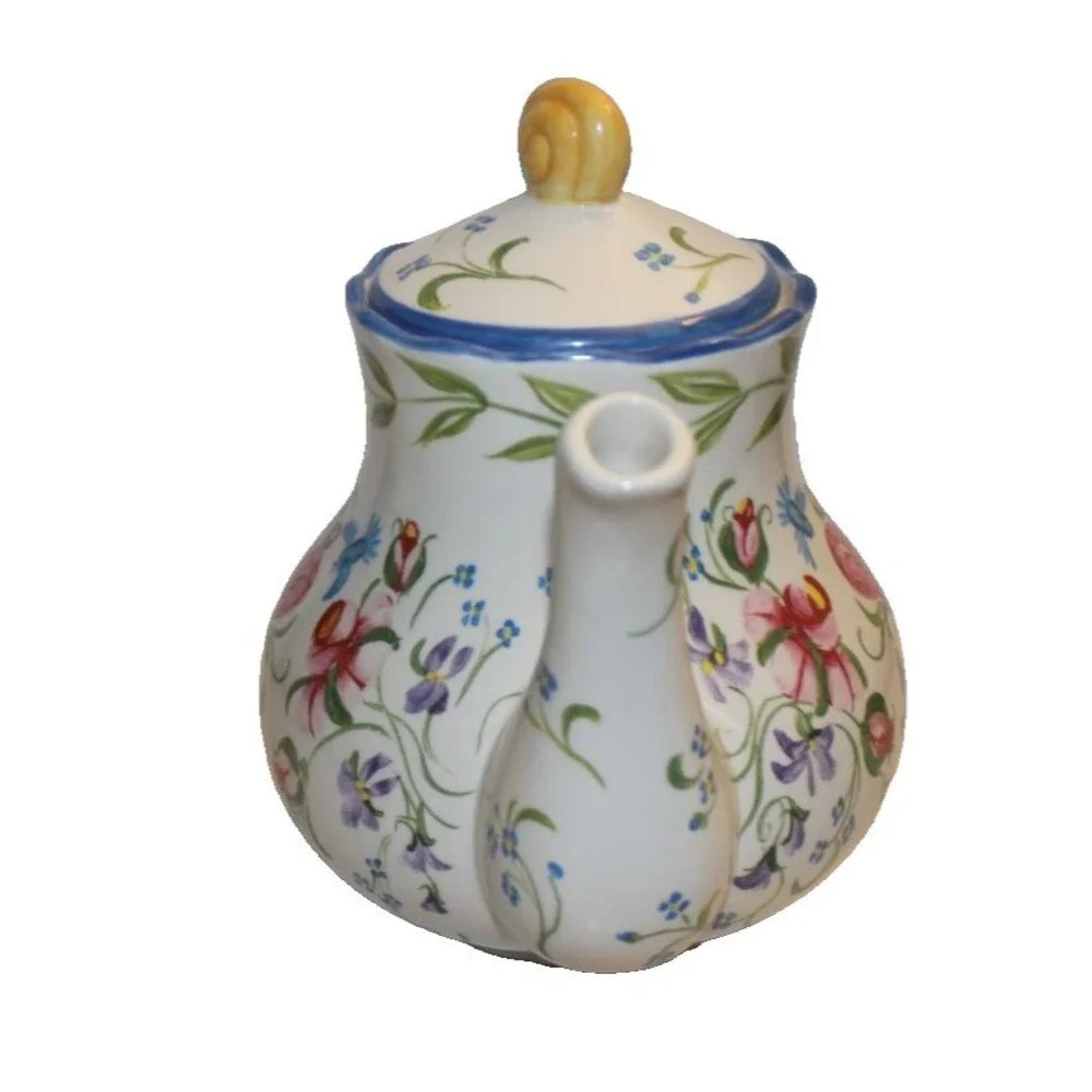 Vintage Pamela Silin-Palmer Art Teapot with Floral and Heart Design